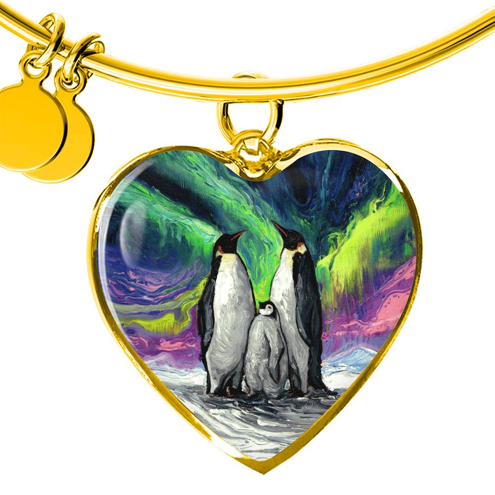 Enjoying The Show Penguin Heart Bangle
