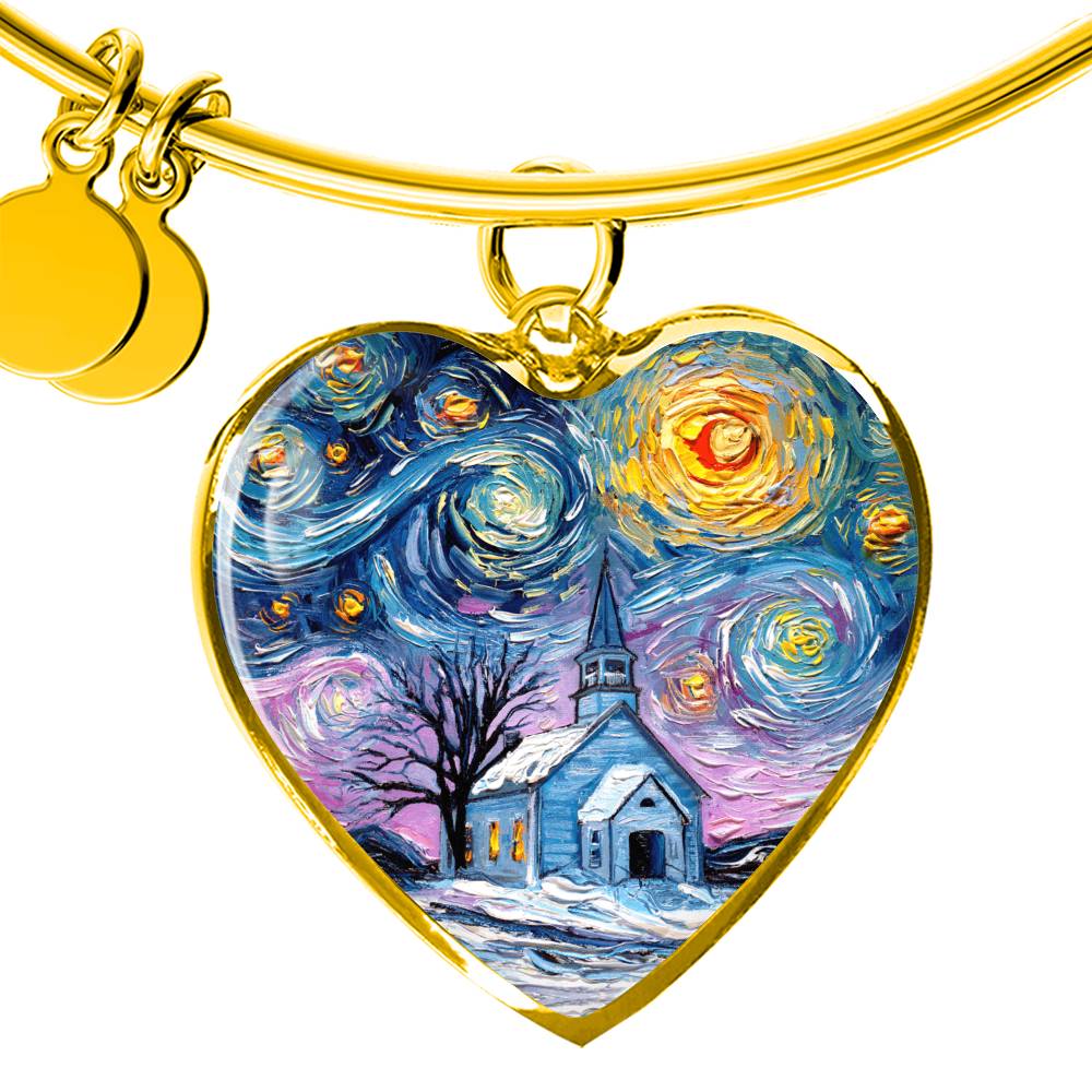 O Holy Night Starry Night Heart Bangle