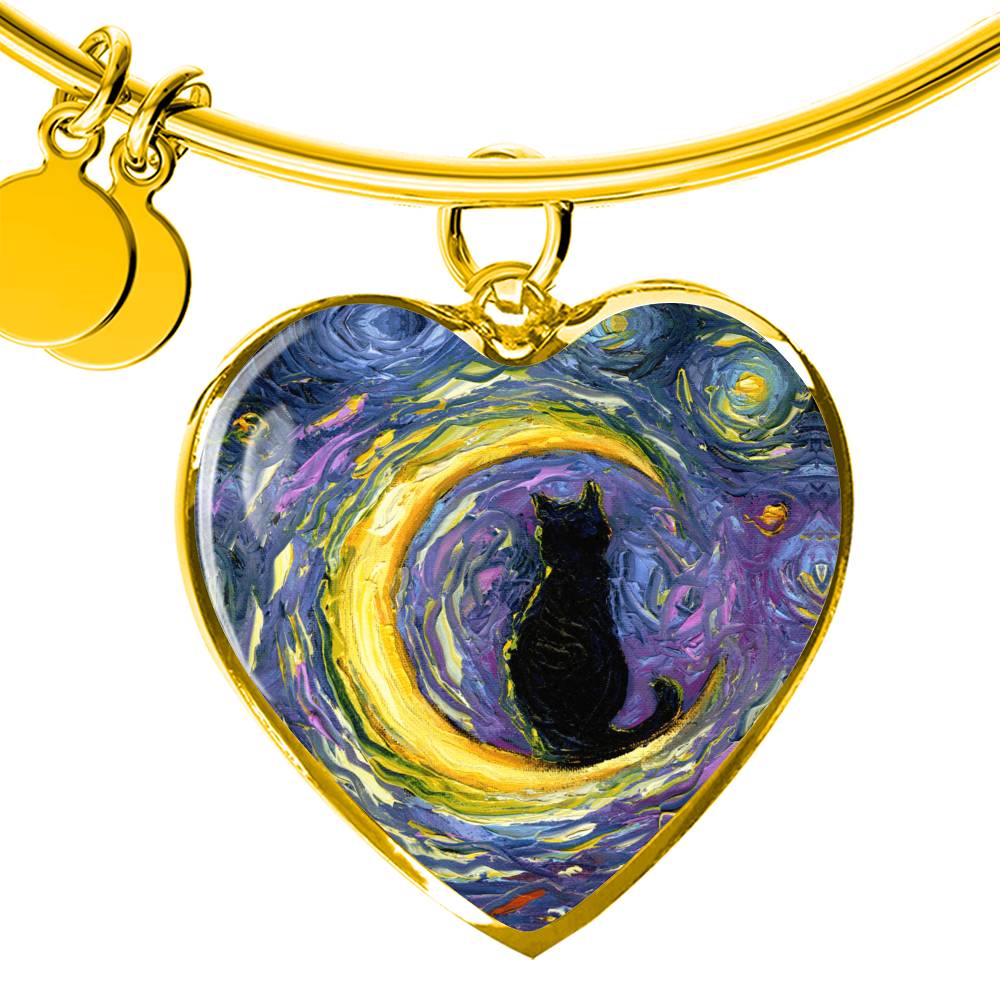 Luna Starry Night Heart Bangle Bracelet