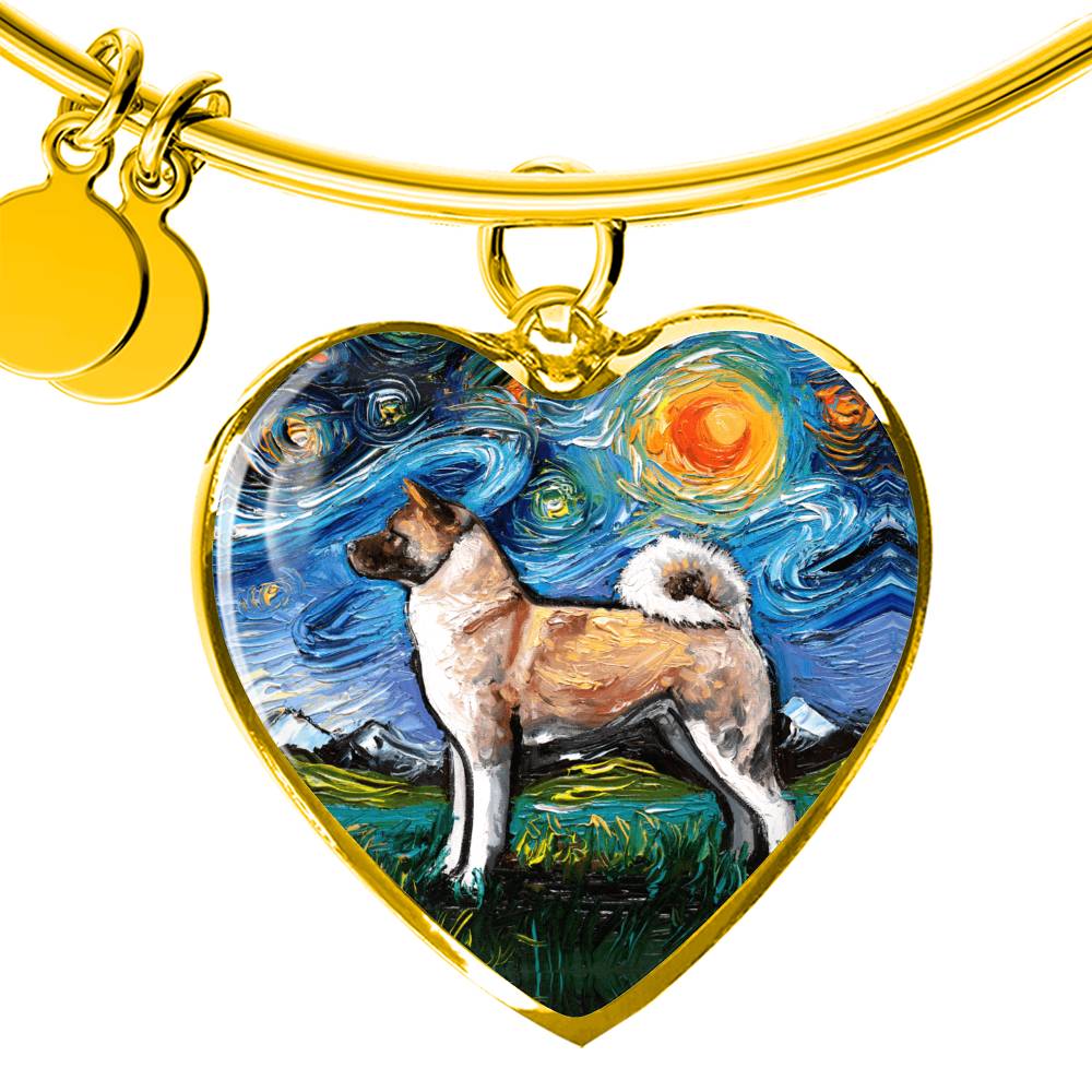 Akita Starry Night Heart Bangle