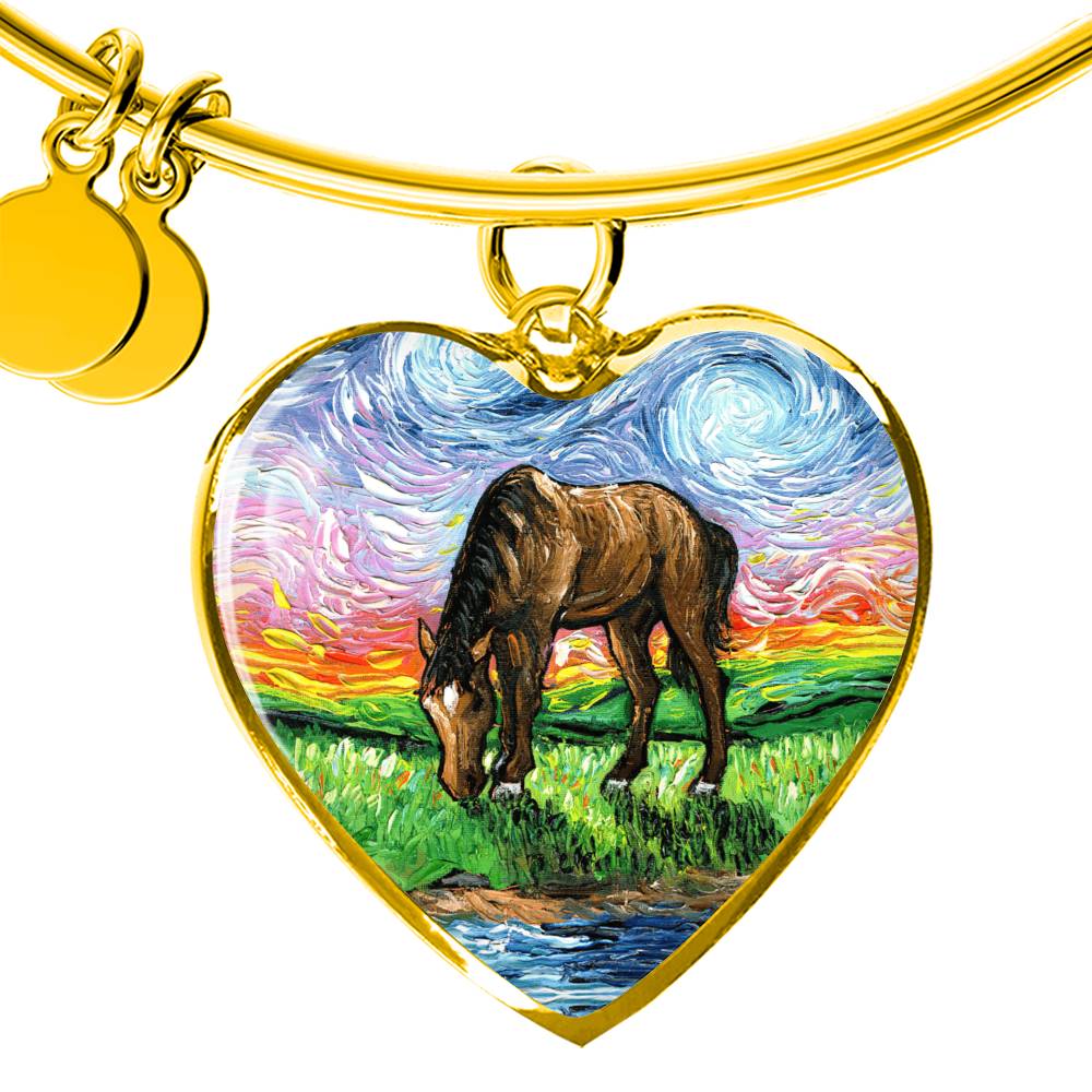 Meadow Starry Night Heart Bangle