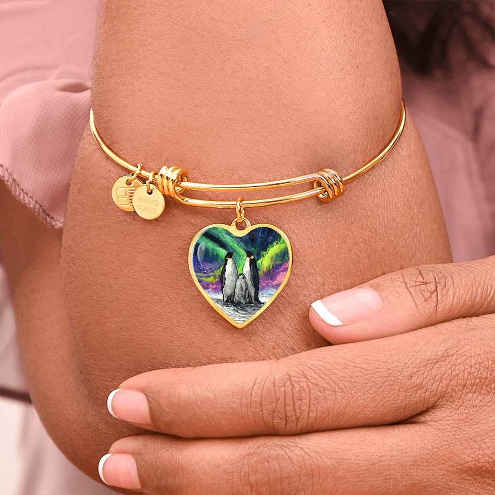 Enjoying The Show Penguin Heart Bangle