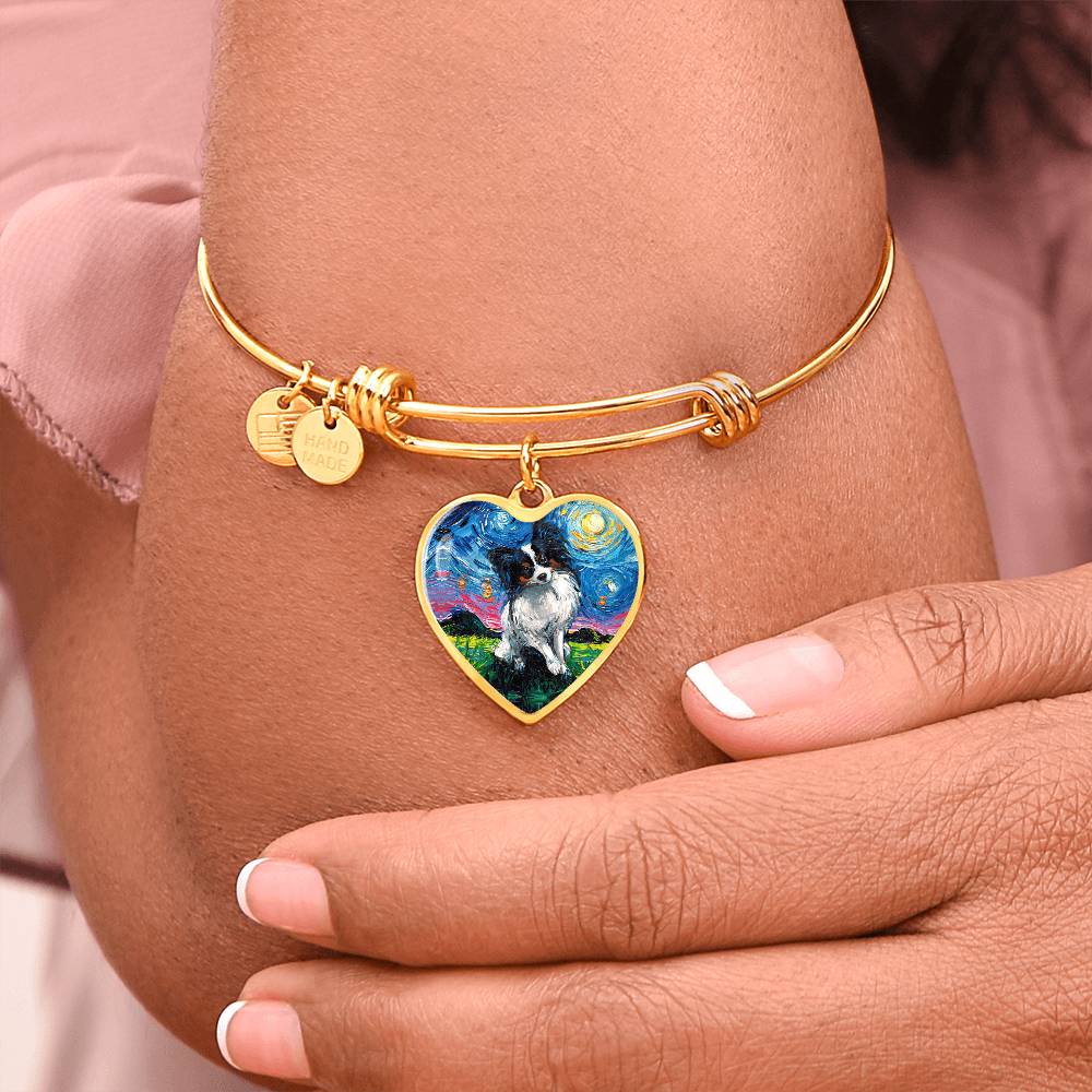 Papillon Starry Night Heart Bangle Bracelet