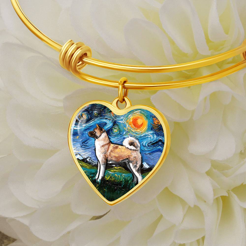 Akita Starry Night Heart Bangle