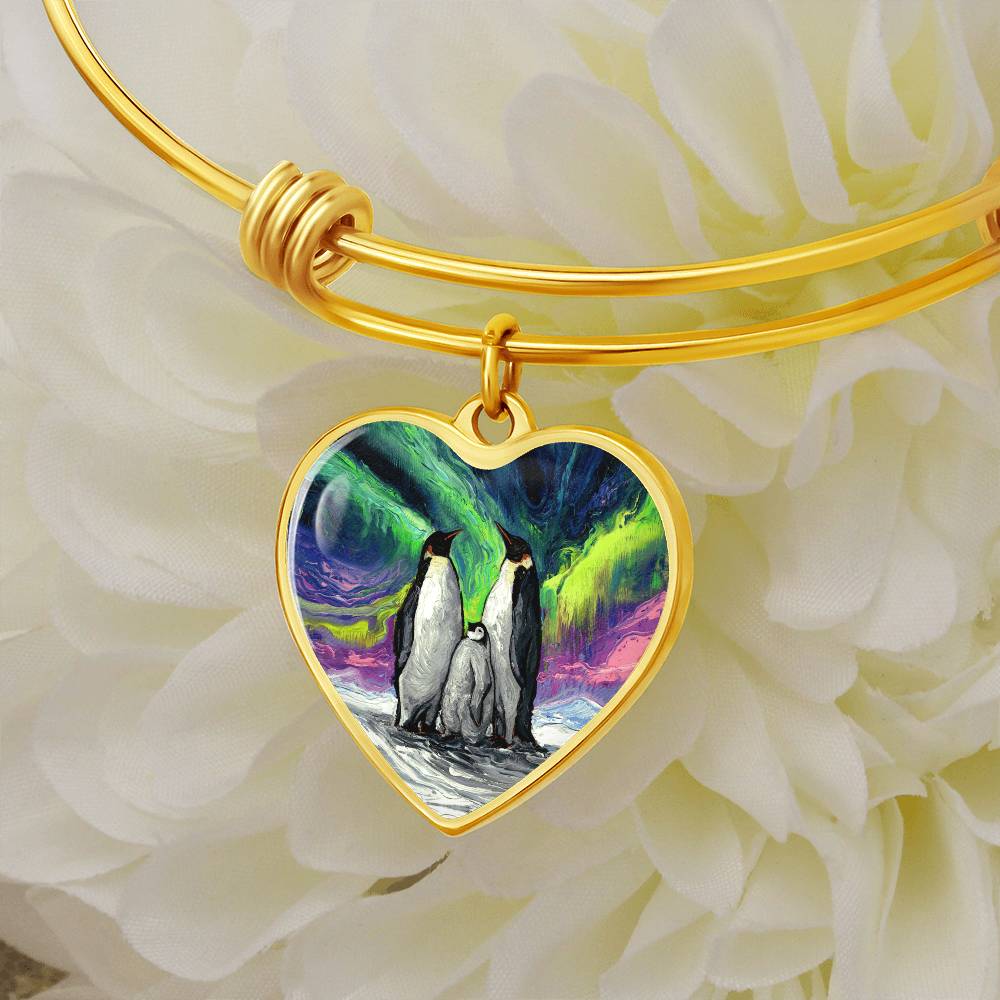 Enjoying The Show Penguin Heart Bangle