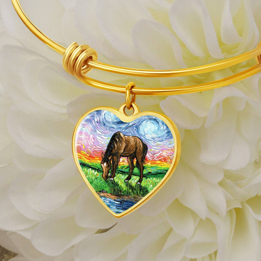 Meadow Starry Night Heart Bangle