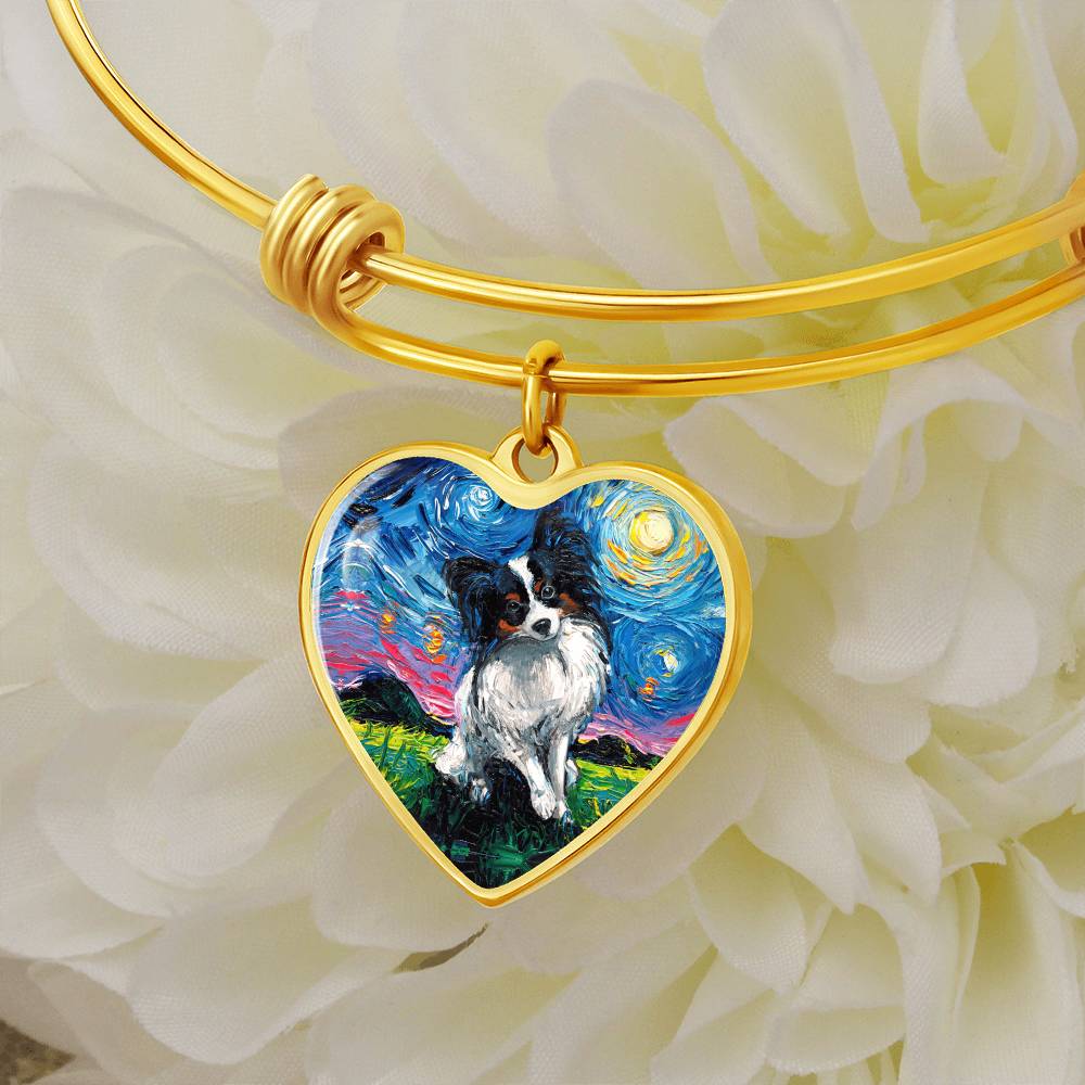 Papillon Starry Night Heart Bangle Bracelet
