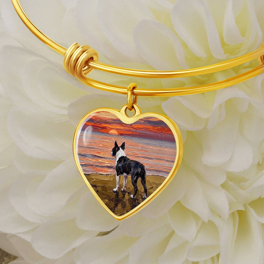 Beach Night - Boston Terrier Heart Bracelet