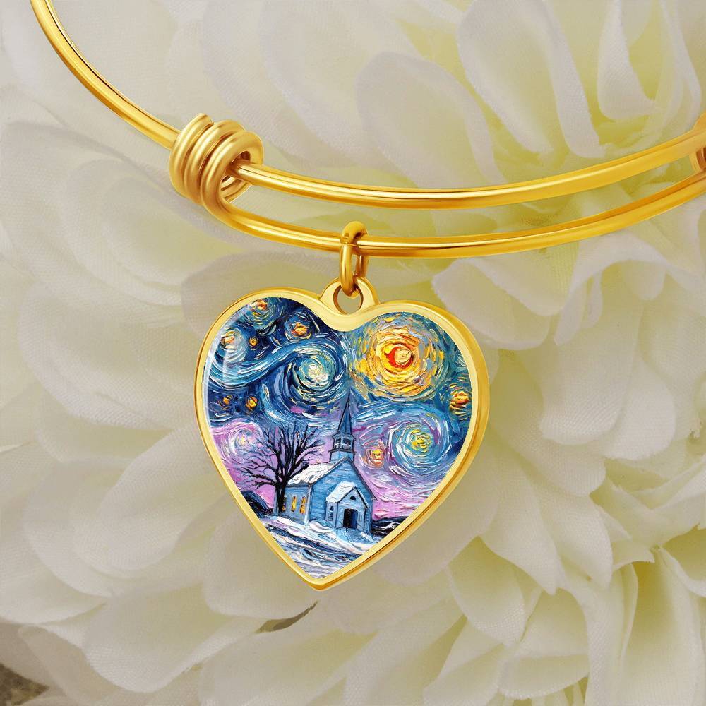 O Holy Night Starry Night Heart Bangle