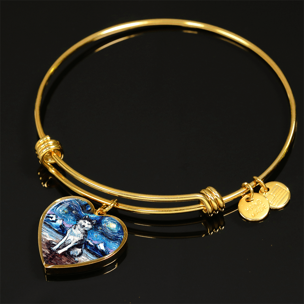 Husky Starry Night Heart Bangle