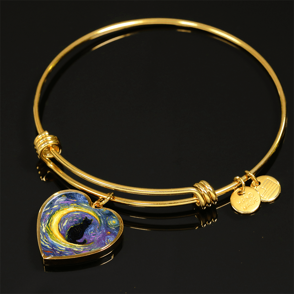 Luna Starry Night Heart Bangle Bracelet