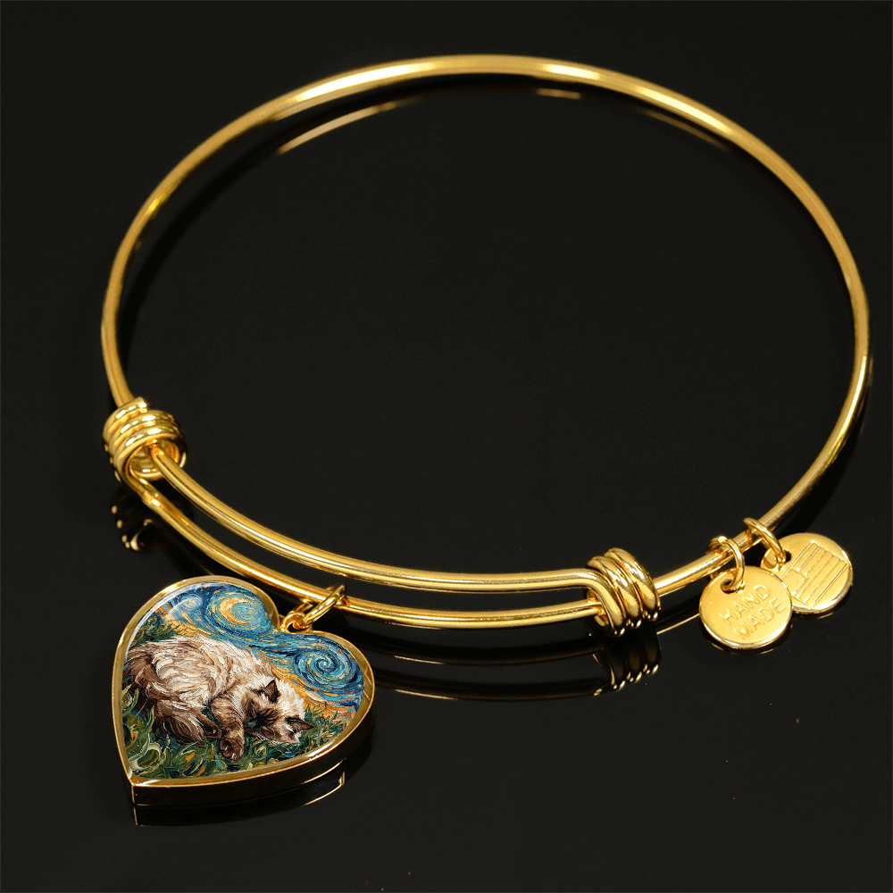 Sleepy Birman Heart Bracelet