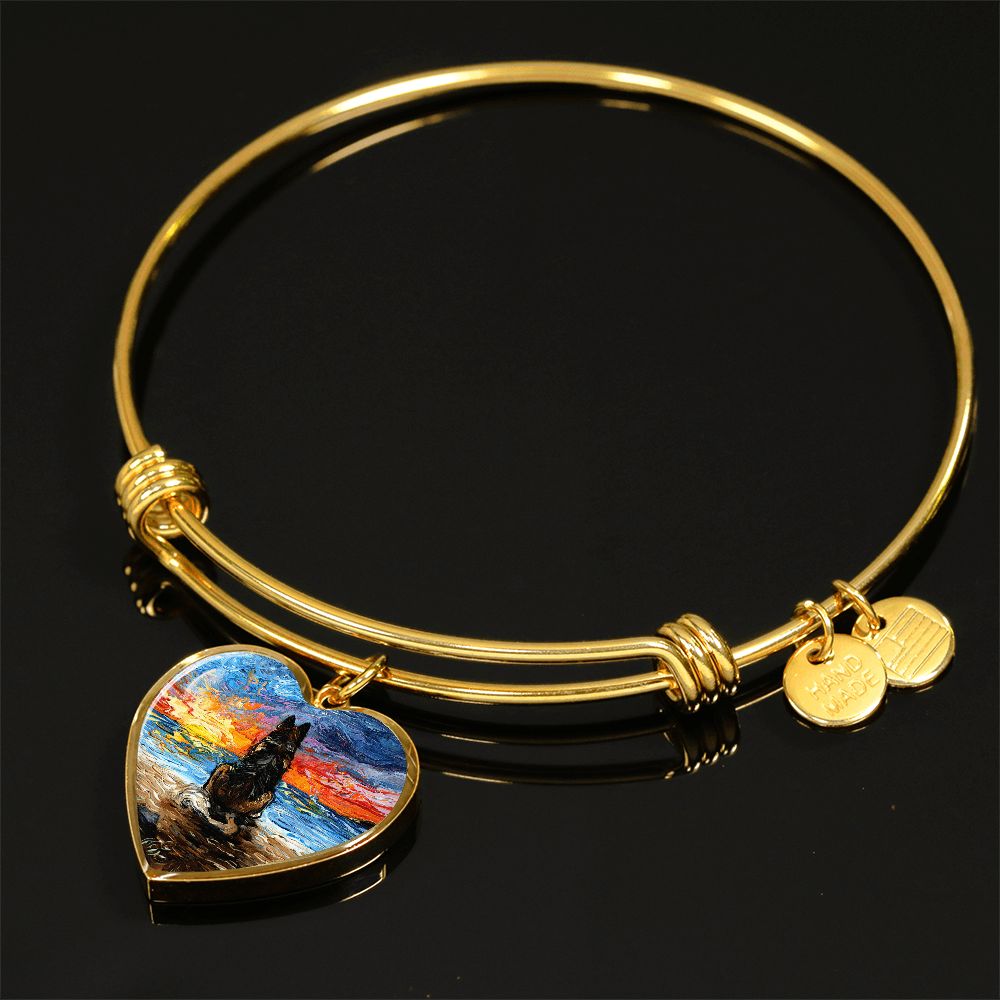 Beach Days - German Shepherd Heart Bangle Bracelet