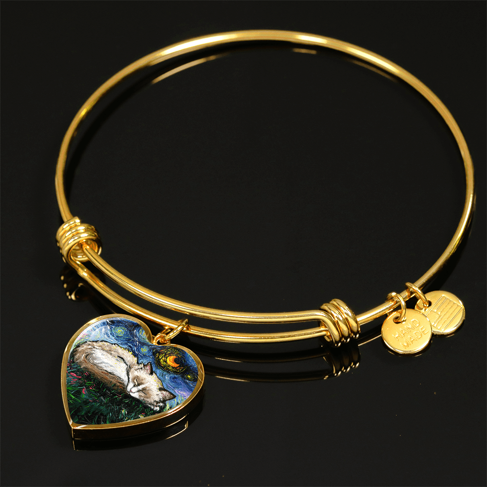 Ragdoll Kitten Starry Night Heart Bangle