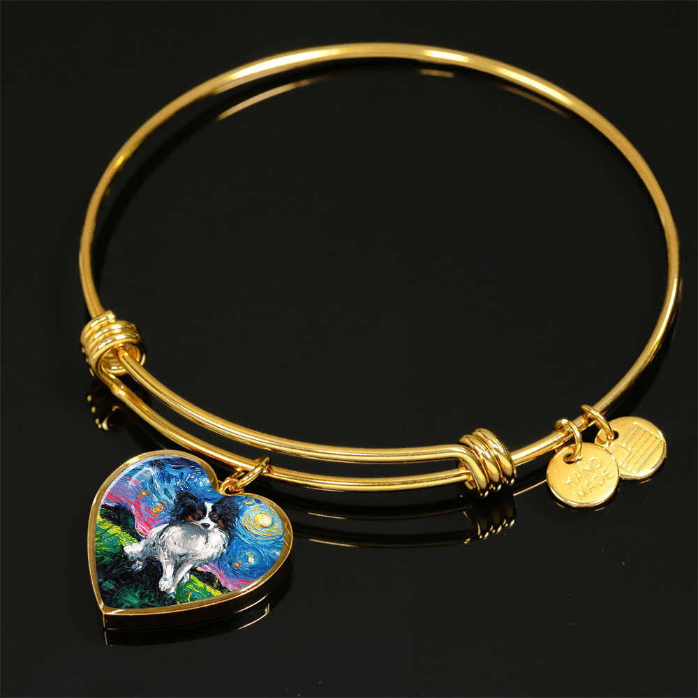Papillon Starry Night Heart Bangle Bracelet
