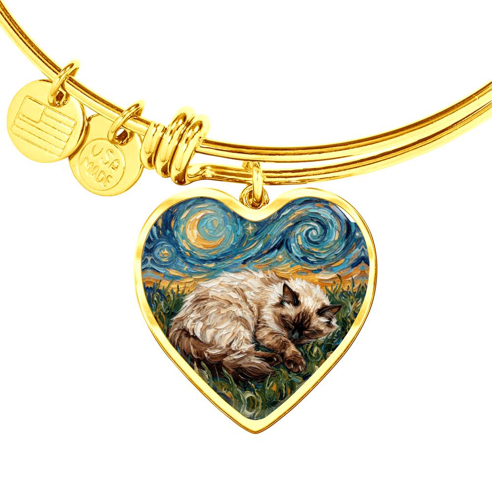 Sleepy Birman Heart Bracelet