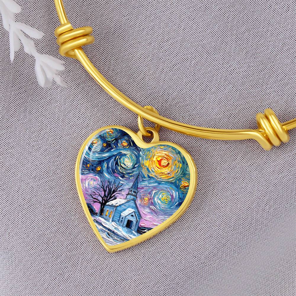 O Holy Night Starry Night Heart Bangle