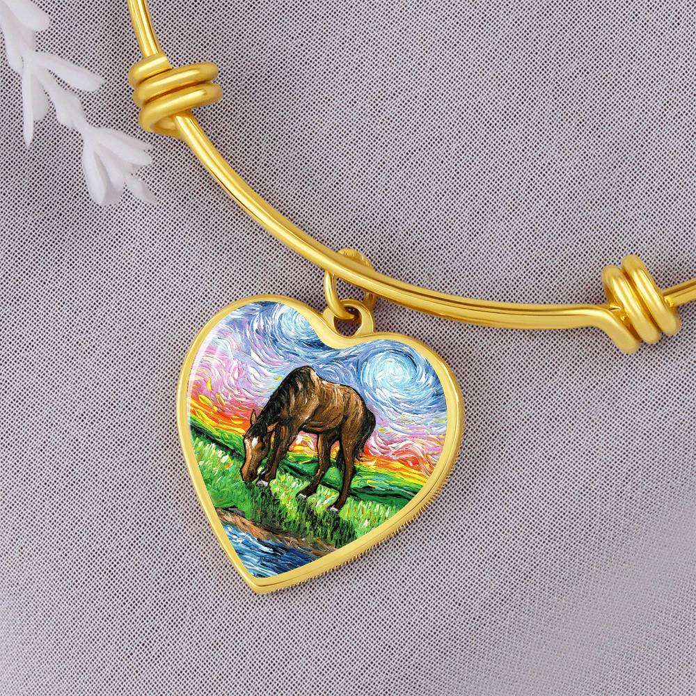 Meadow Starry Night Heart Bangle