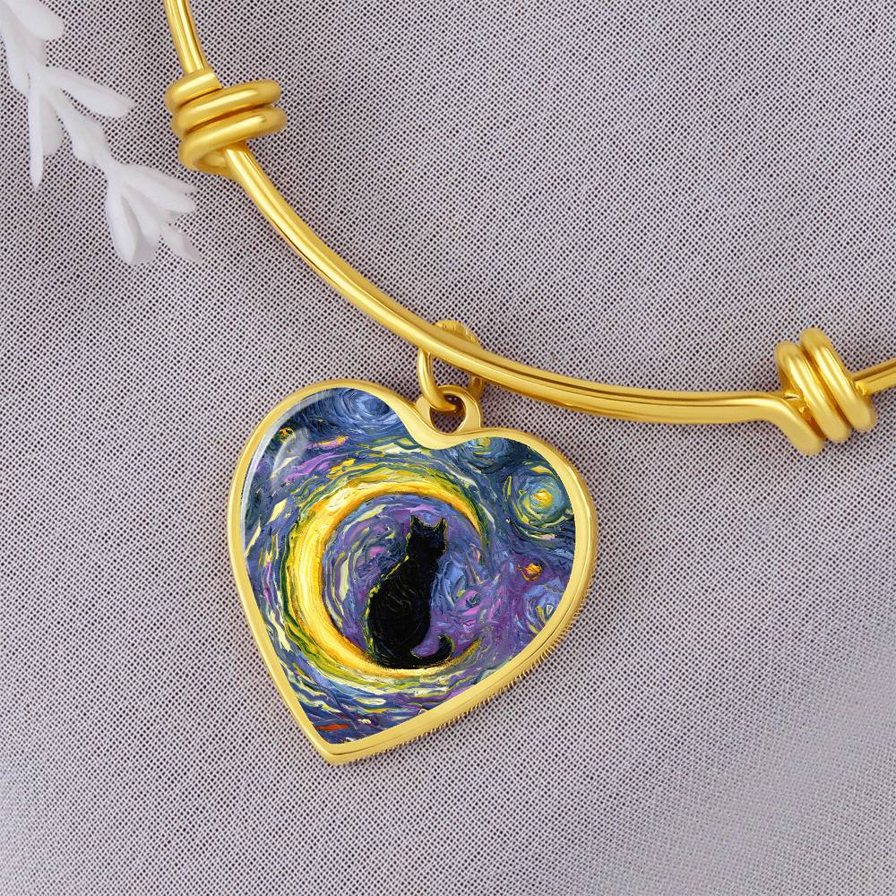Luna Starry Night Heart Bangle Bracelet
