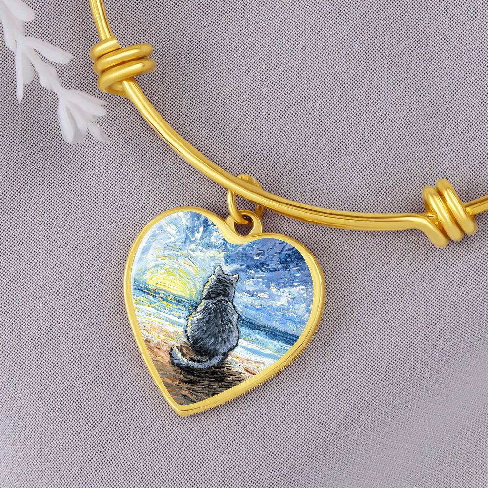 Beach Days - Nebelung Cat Heart Necklace