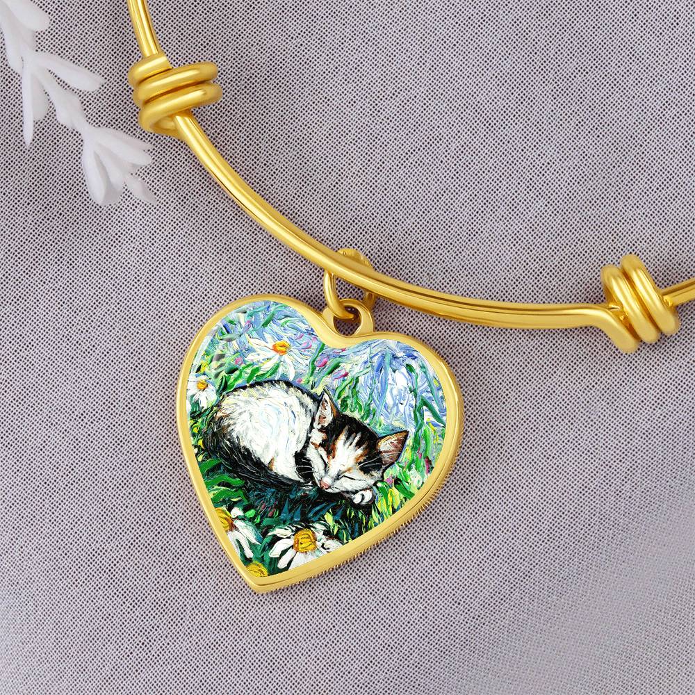 Sweet Dreams Starry Night Heart Bangle Bracelet