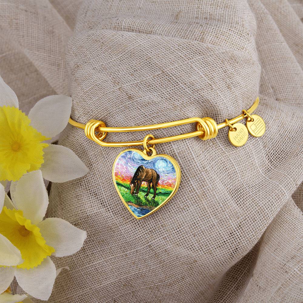 Meadow Starry Night Heart Bangle