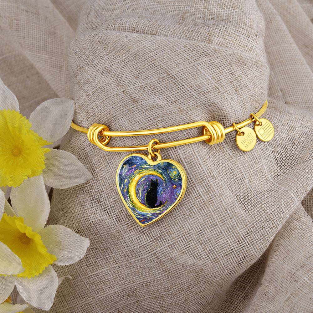 Luna Starry Night Heart Bangle Bracelet