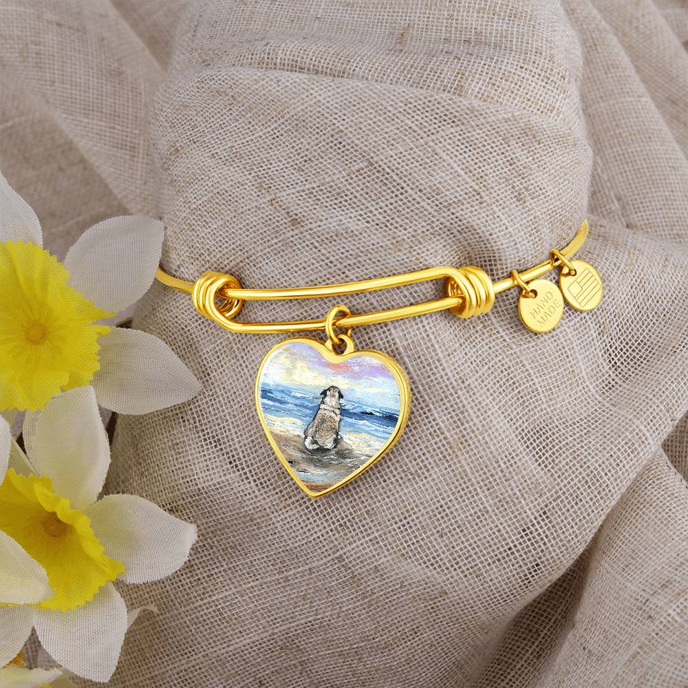Beach Days - Pug Heart Bangle Bracelet