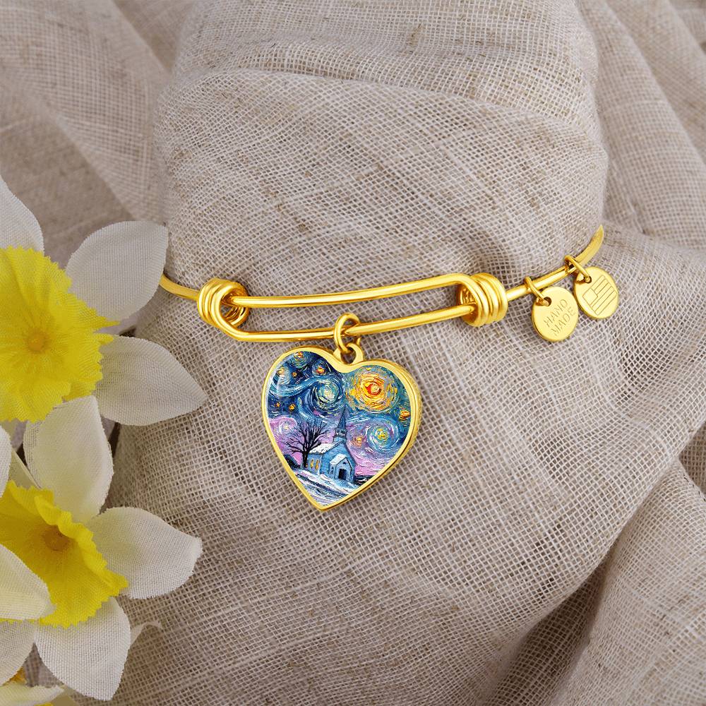 O Holy Night Starry Night Heart Bangle