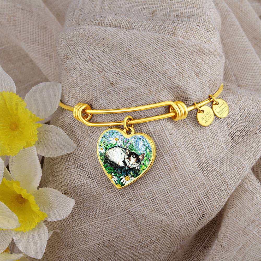 Sweet Dreams Starry Night Heart Bangle Bracelet
