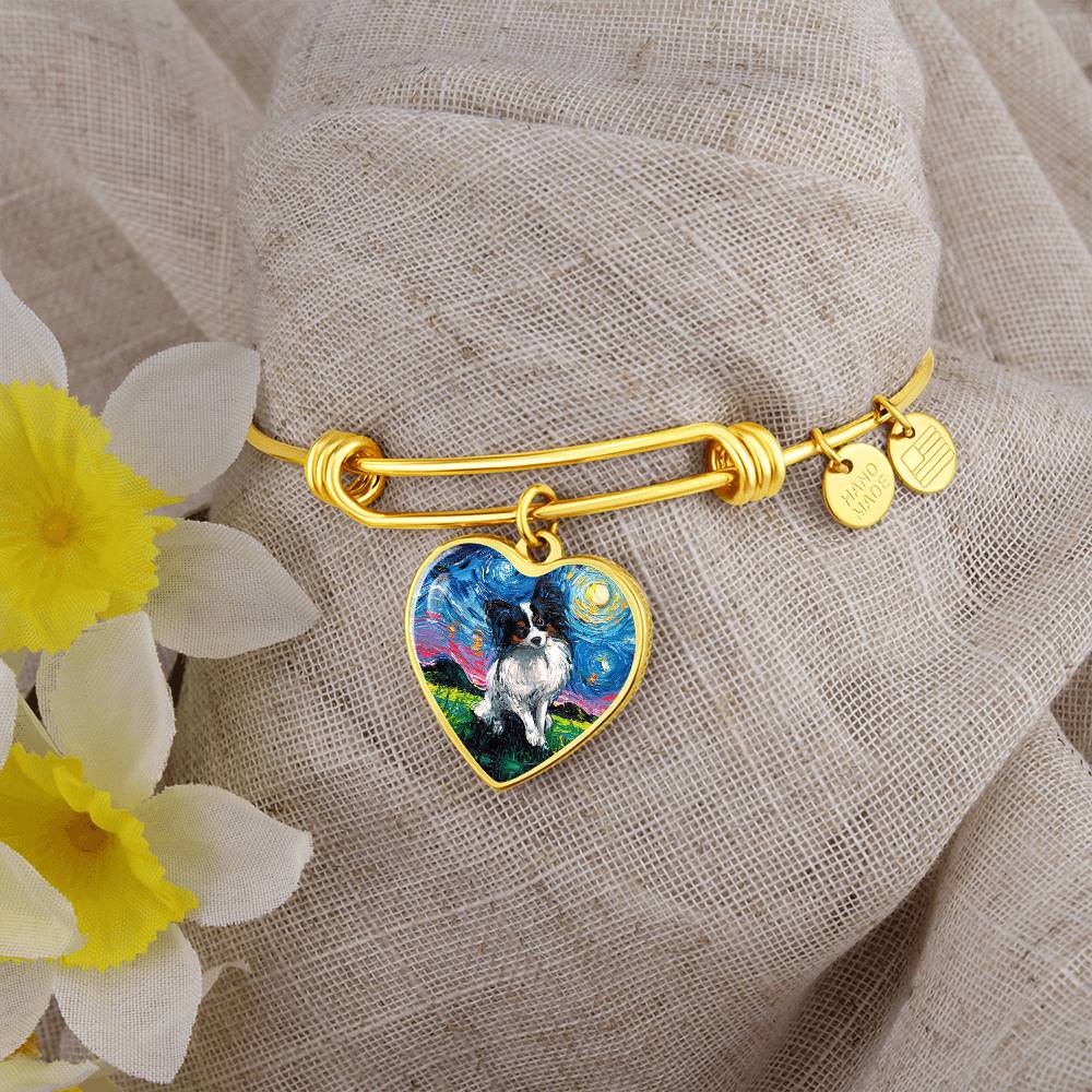 Papillon Starry Night Heart Bangle Bracelet