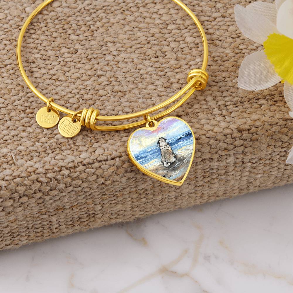 Beach Days - Pug Heart Bangle Bracelet