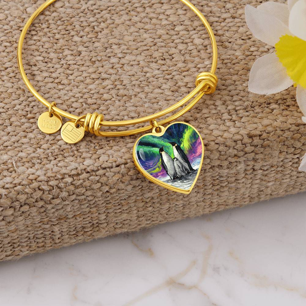Enjoying The Show Penguin Heart Bangle