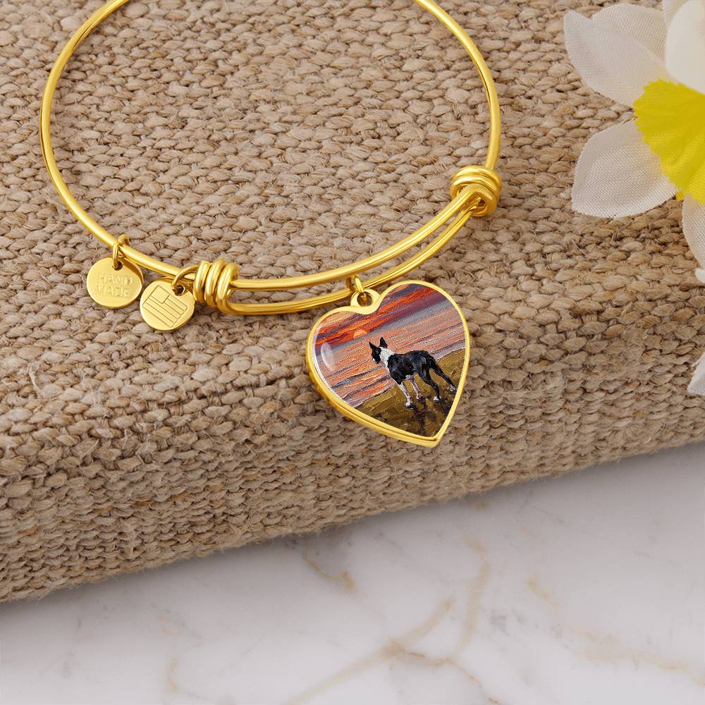 Beach Night - Boston Terrier Heart Bracelet