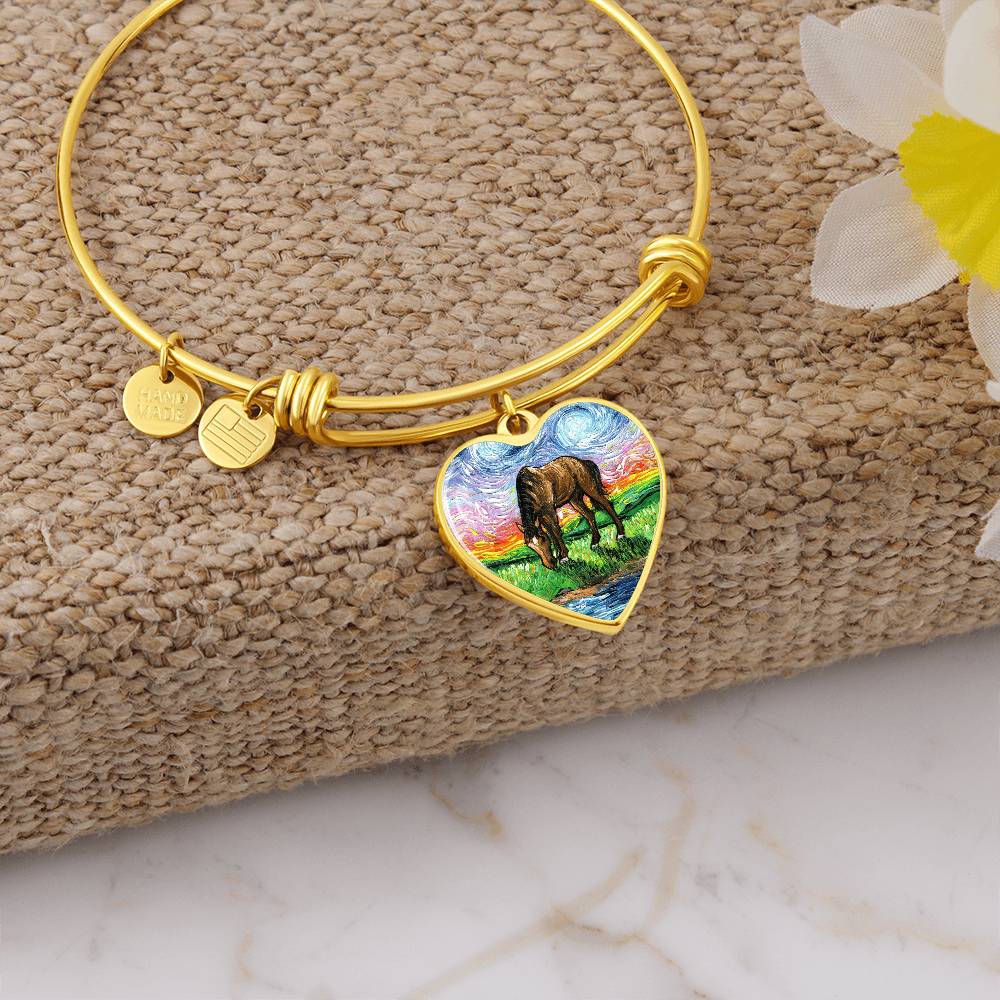 Meadow Starry Night Heart Bangle