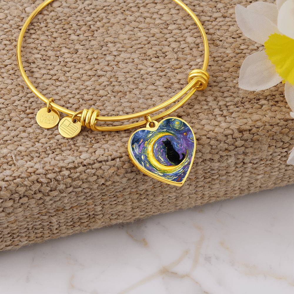 Luna Starry Night Heart Bangle Bracelet