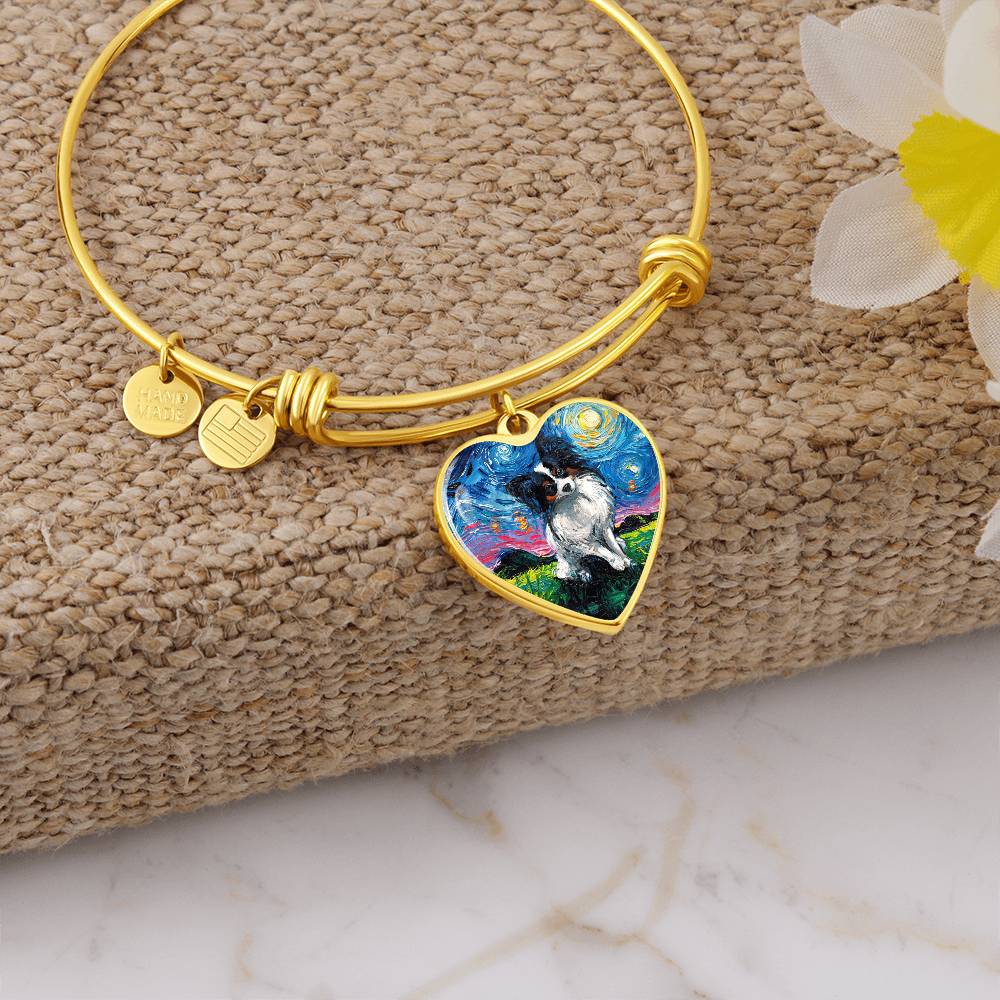 Papillon Starry Night Heart Bangle Bracelet