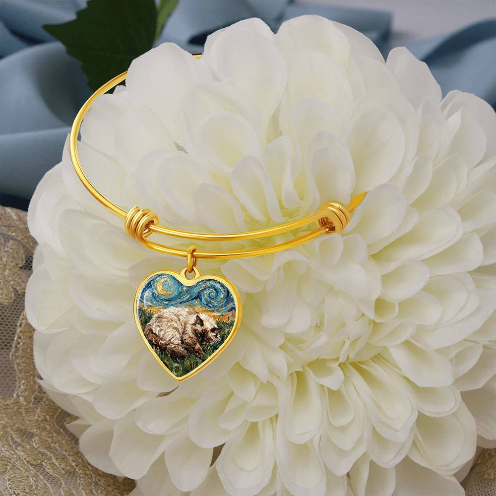 Sleepy Birman Heart Bracelet