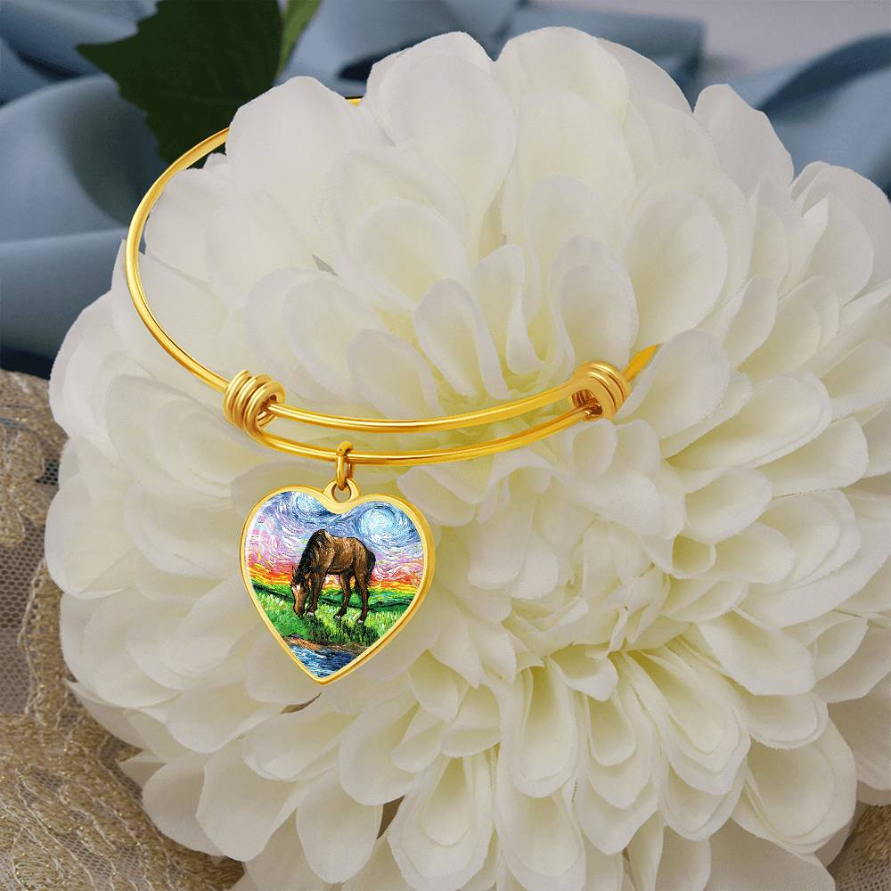 Meadow Starry Night Heart Bangle