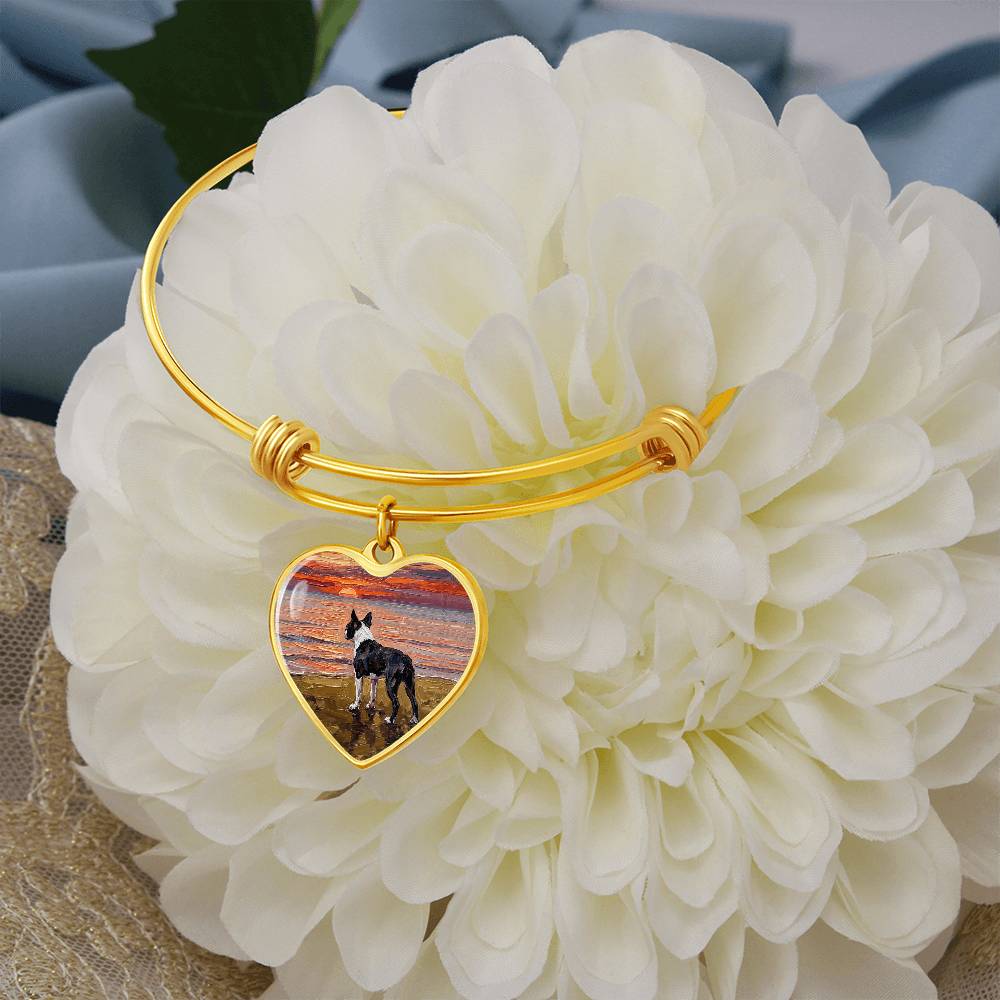 Beach Night - Boston Terrier Heart Bracelet
