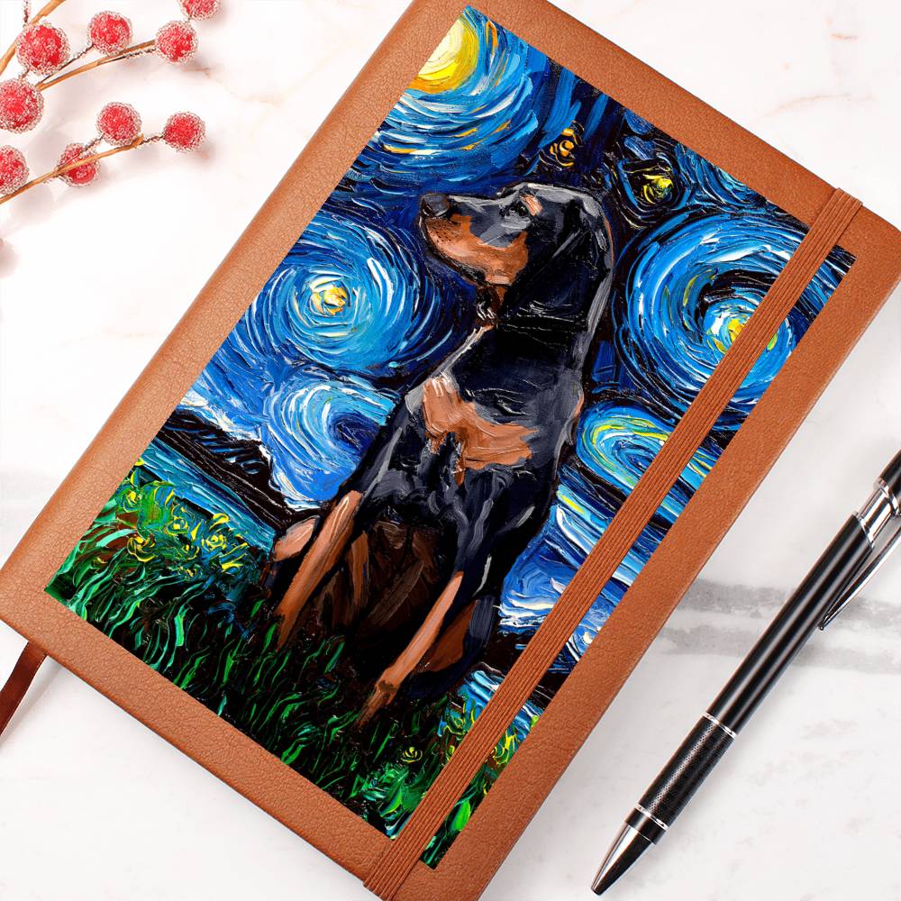 Black and Tan Coonhound Leather Journal