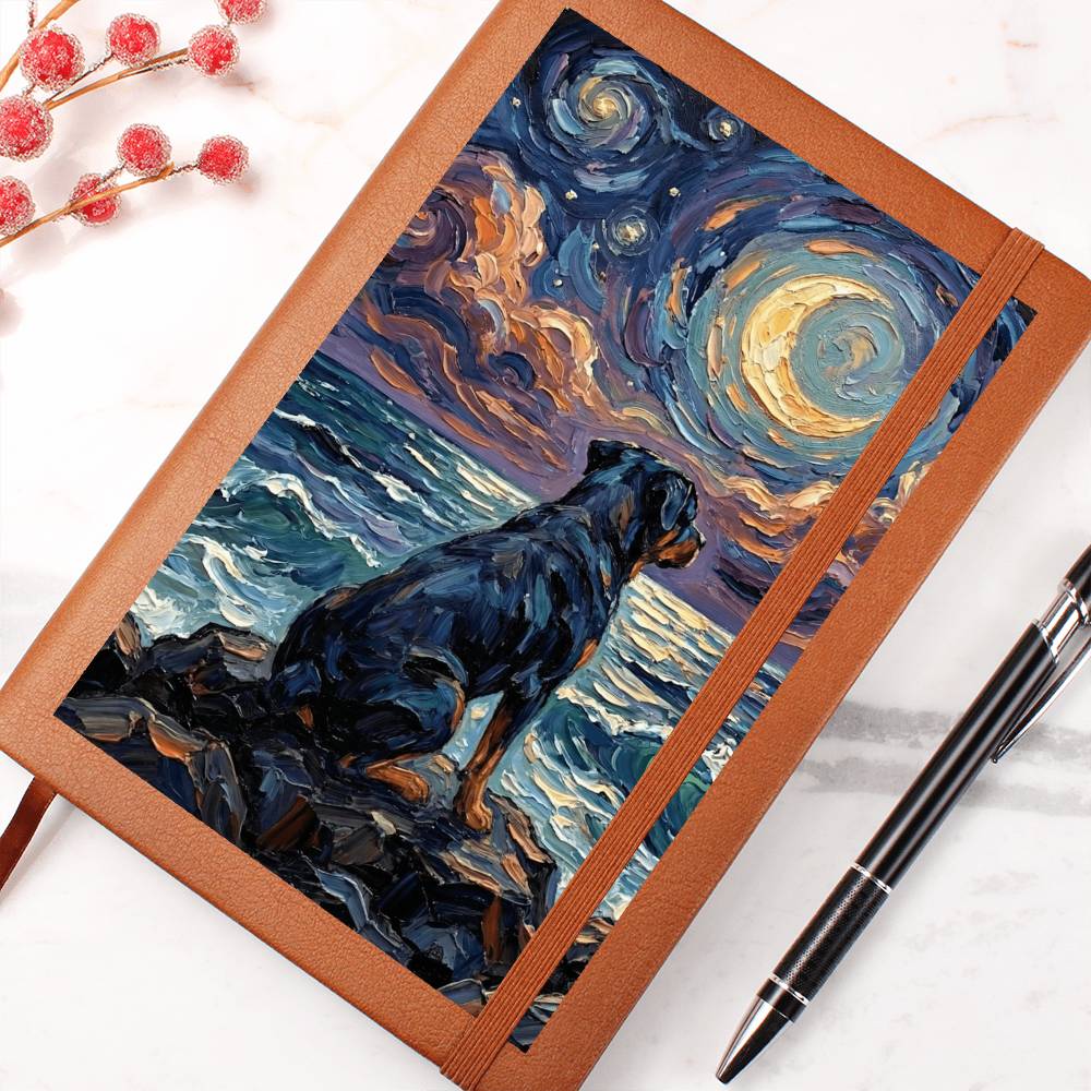 Beach Nights - Rottweiler Leather Journal