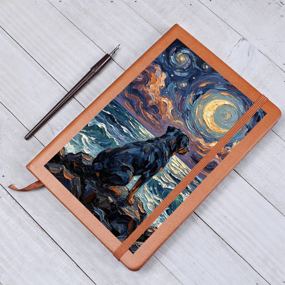 Beach Nights - Rottweiler Leather Journal