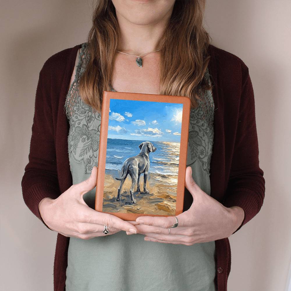 Beach Days - Weimaraner Leather Journal