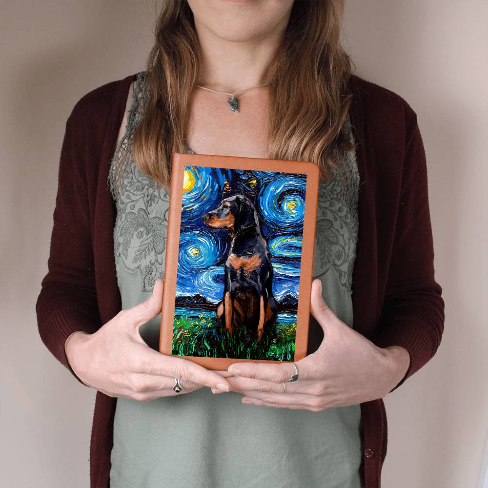 Black and Tan Coonhound Leather Journal