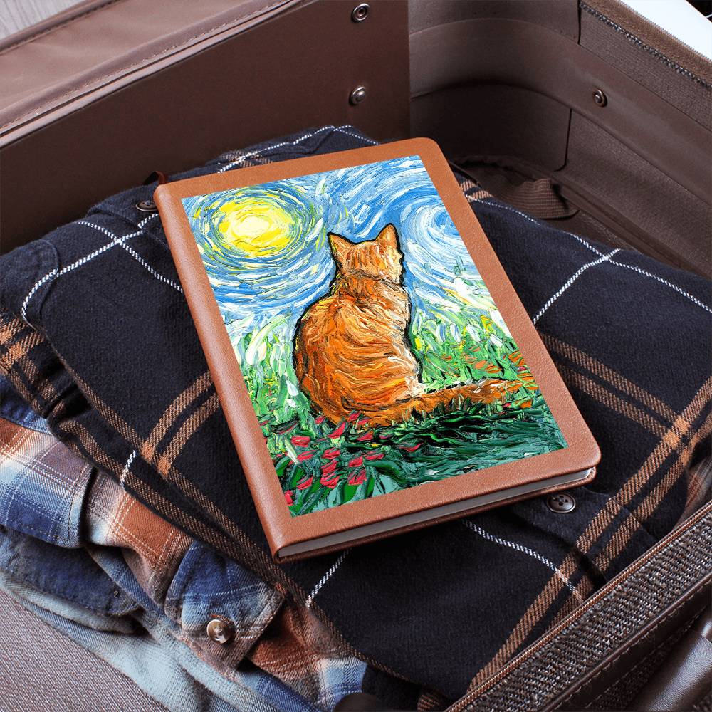 Orange Tabby Spring Morning Leather Journal