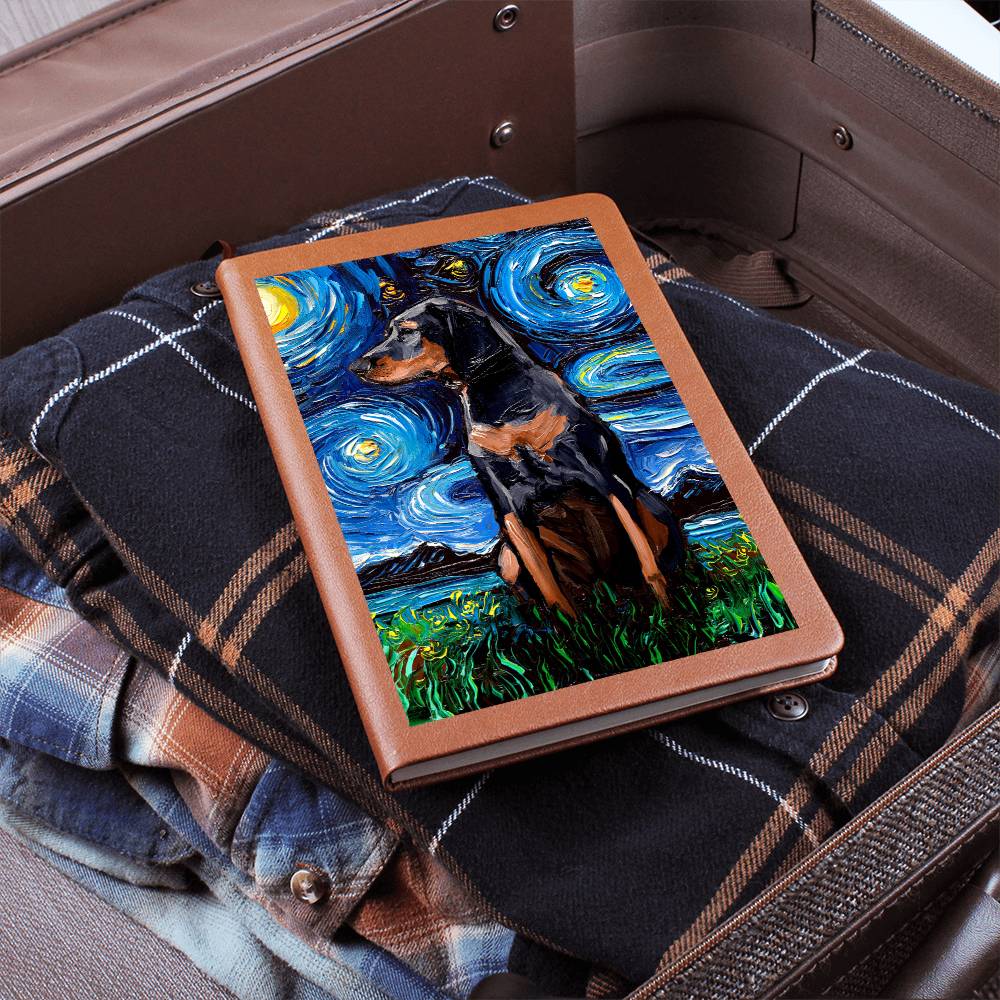 Black and Tan Coonhound Leather Journal