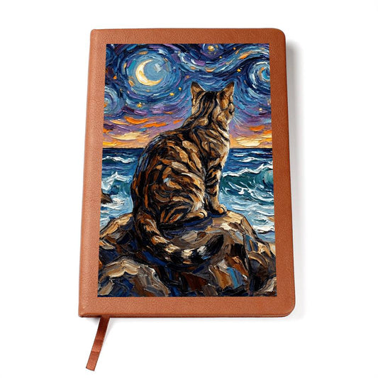 Beach Nights - Brown Tabby Leather Journal
