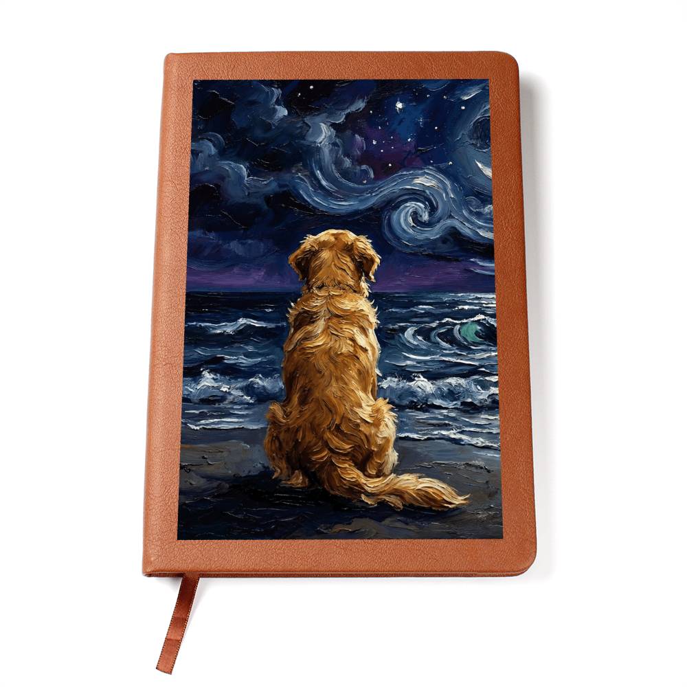 Beach Nights - Golden Retriever Leather Journal