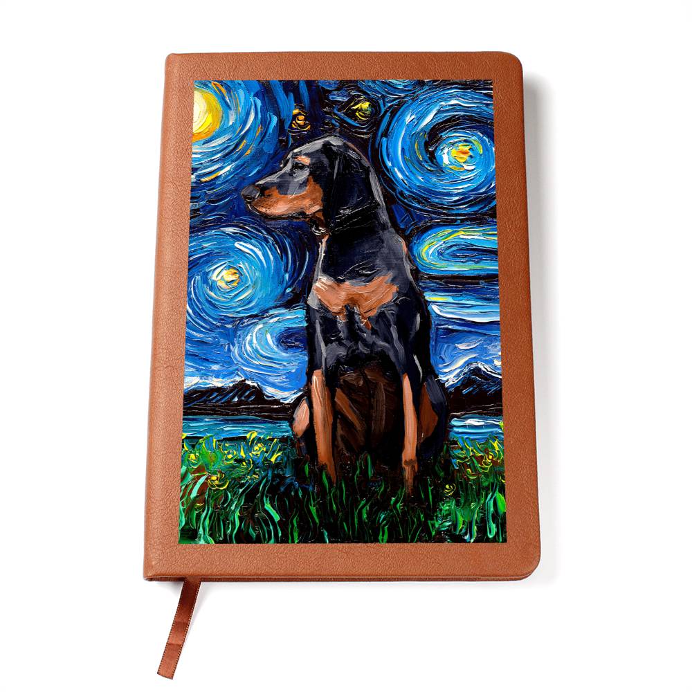 Black and Tan Coonhound Leather Journal